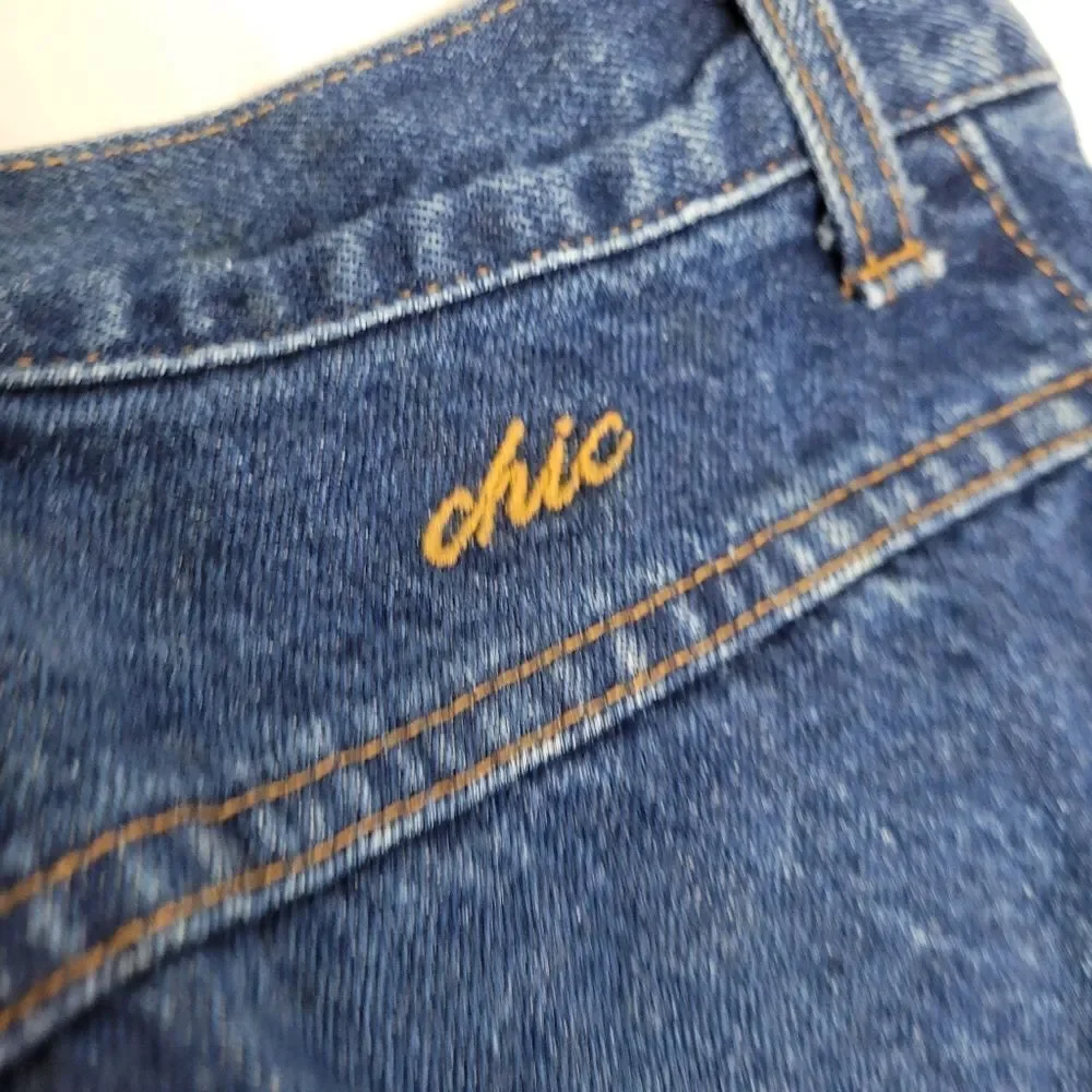 NEW VINTAGE 80s jeans Chic Virginia high rise yoke pleated ankle‎ blue 8